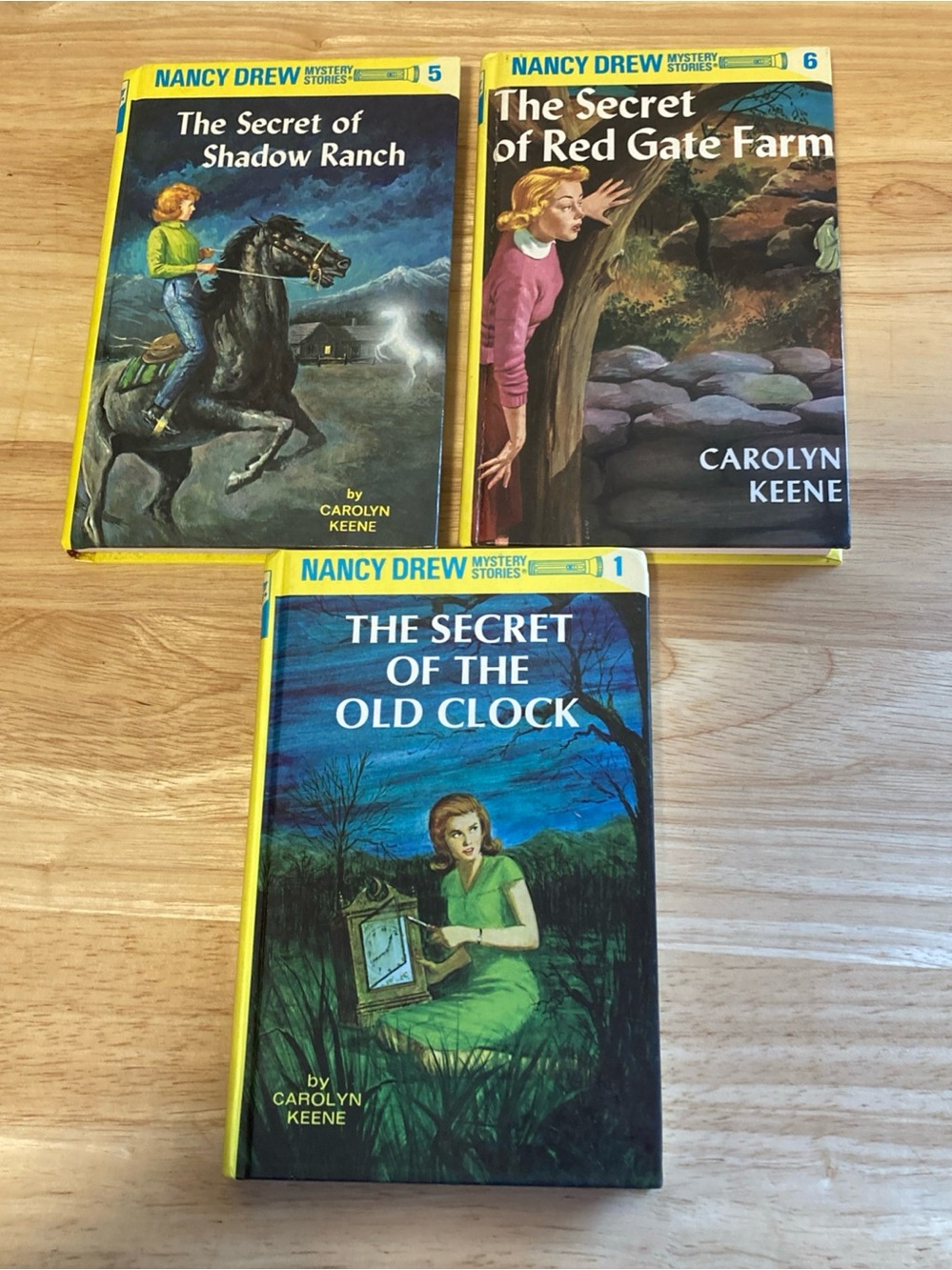 Lot of 3 Nancy Drew The Secret of the Old Clock, of Red Gate Farm, Shadow Ranch